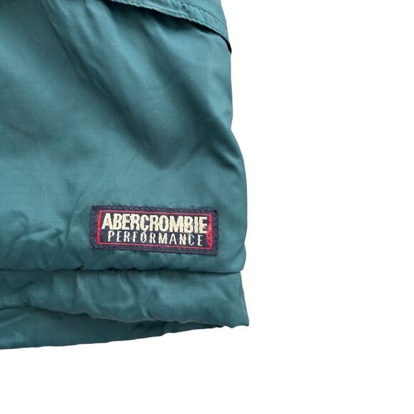 Vintage 90s Abercrombie Performance Nylon Windbreaker jacket Hunter Green Mens L - Picture 6 of 11